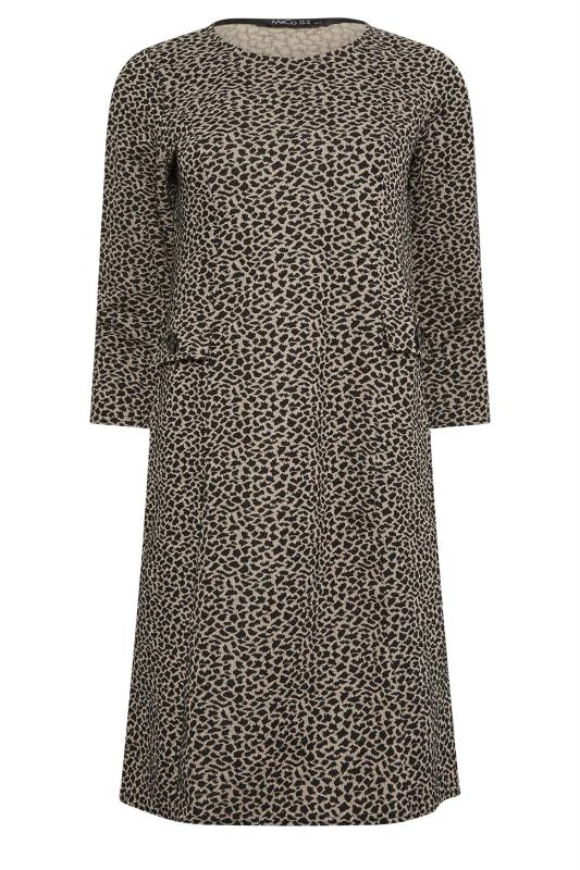 M&Co Petite Neutral Brown Animal Print Shift Dress | M&Co 6