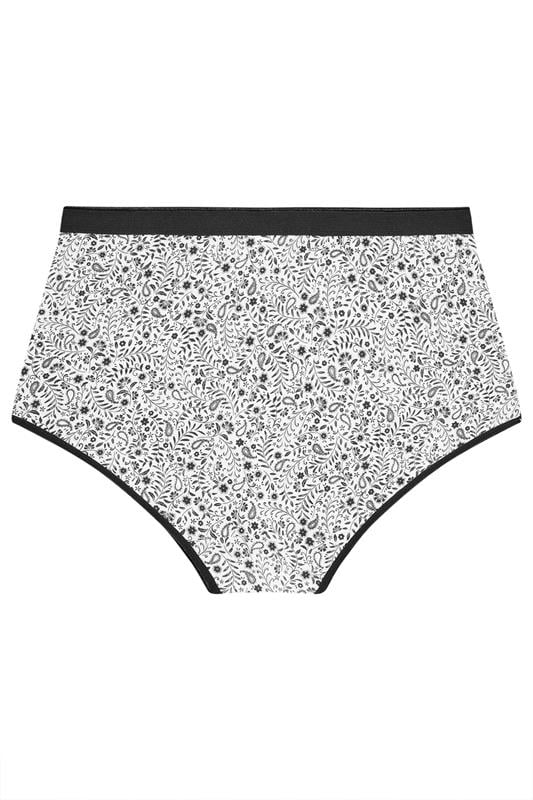 YOURSET 5 PACK Plus Size Black Paisley Print Full Briefs | Yours Clothing 11