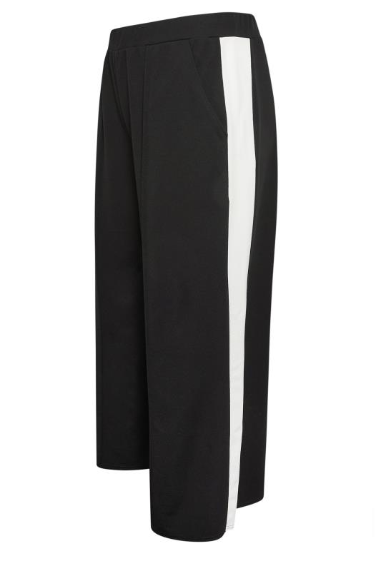 YOURS Plus Size Black Side Stripe Wide Leg Trousers | Yours Clothing 6