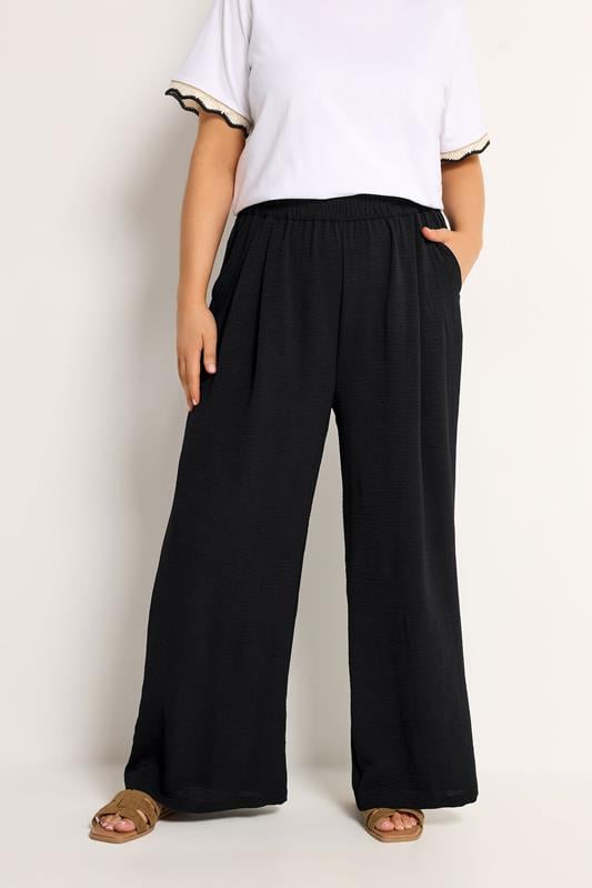  YOURS Curve Black Twill Formal Trousers