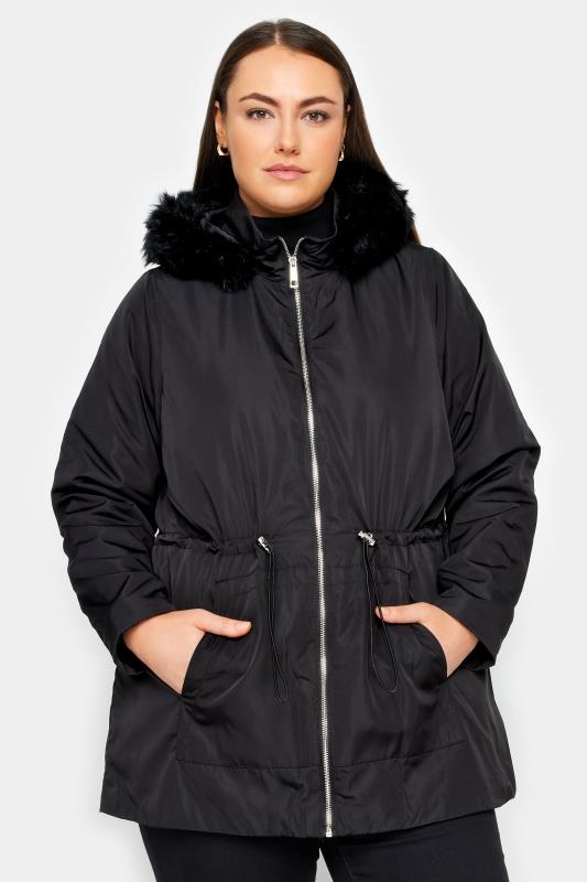 Faux Fur Black Lightweight Coat 1