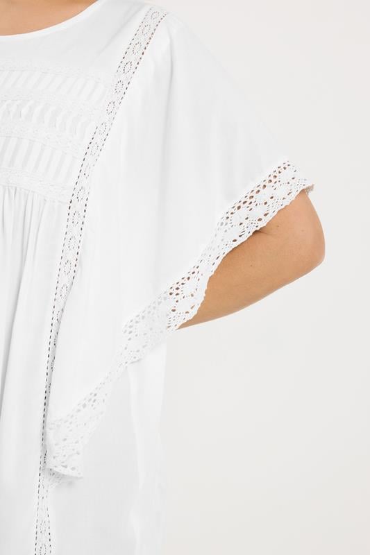 YOURS Plus Size White Embroidered Blouse | Yours Clothing 4