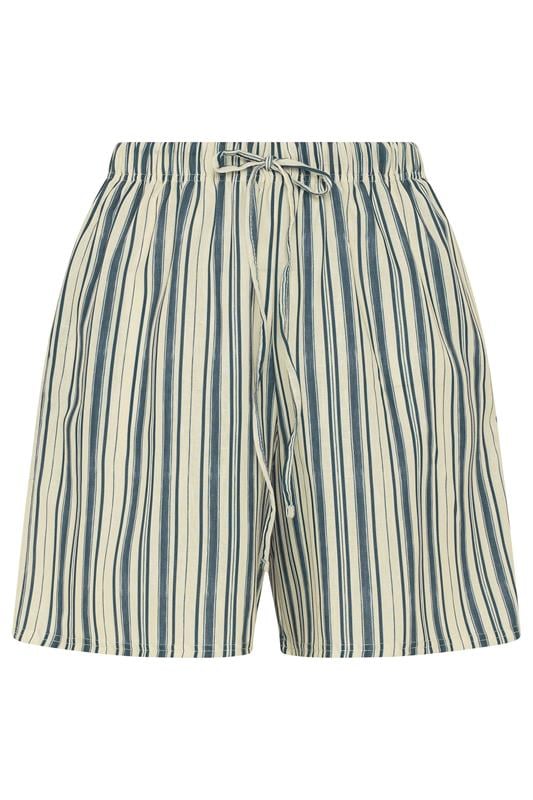 YOURS Plus Size Blue & White Stripe Shorts | Yours Clothing 6