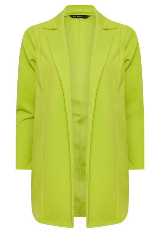 YOURS Curve Plus Size Green Scuba Blazer | Yours Clothing 5