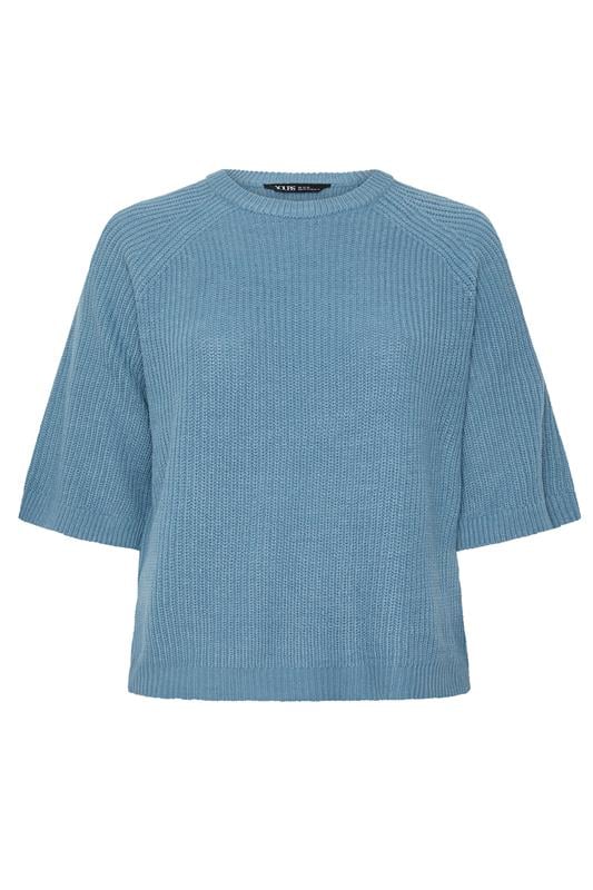 YOURS Plus Size Denim Blue Knitted Jumper | Yours Clothing 6