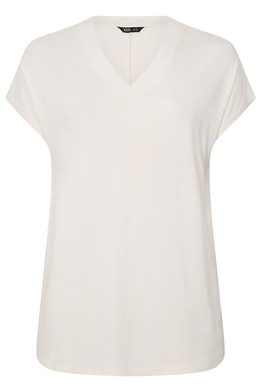 YOURS Plus Size V-Neck Ivory White T-Shirt | Yours Clothing 5