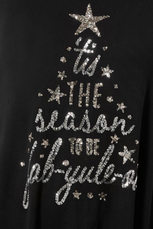 EVANS Plus Size Black Sequin Christmas Tree Top | Evans 4