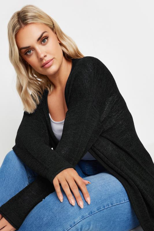 YOURS Plus Size Black Knitted Cardigan | Yours Clothing 2