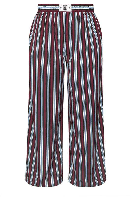 LIMITED COLLECTION Plus Size Blue Stripe Boxer Waist Trousers | Yours Clothing 5
