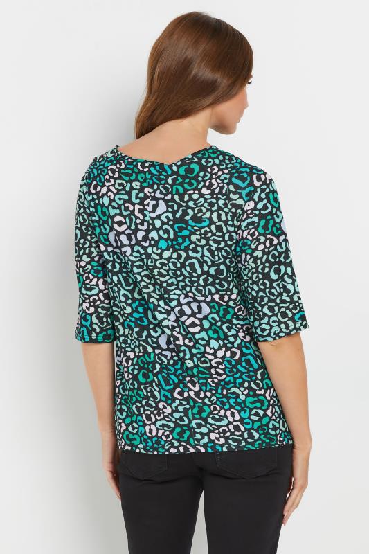 M&Co Blue Leopard Print Tie Front Top | M&Co  3