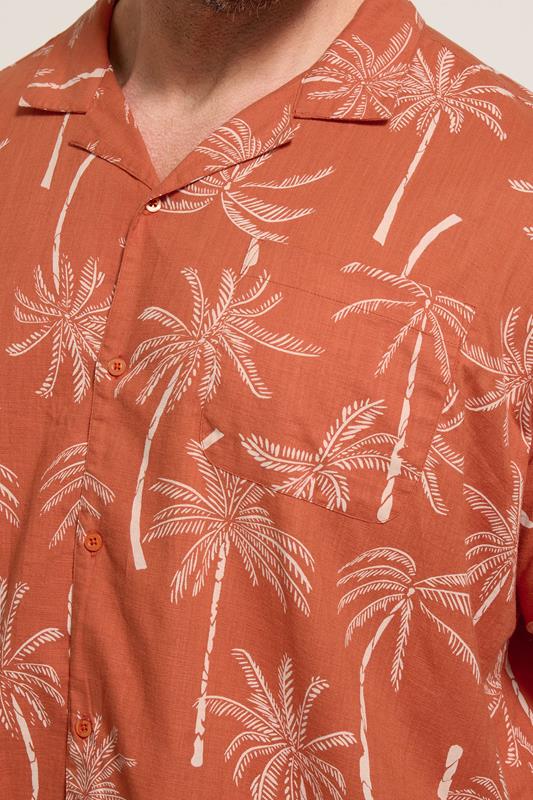 BadRhino Big & Tall Clay Orange Palm Tree Print Short Sleeve Shirt | BadRhino 5