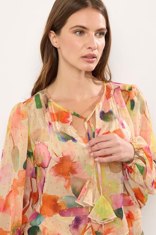 STAR Natural Brown Abstract Tassel Blouse | StarByJM 3