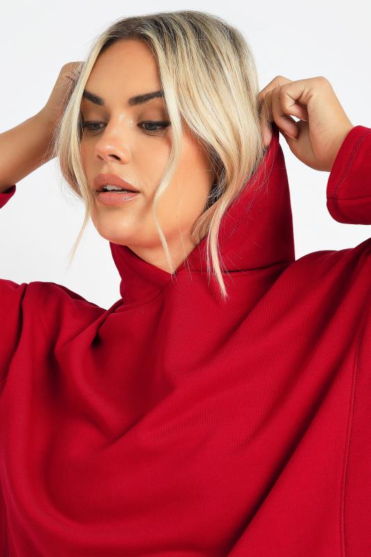 YOURS Plus Size Red Oversized Hoodie | Yours Clothing  4