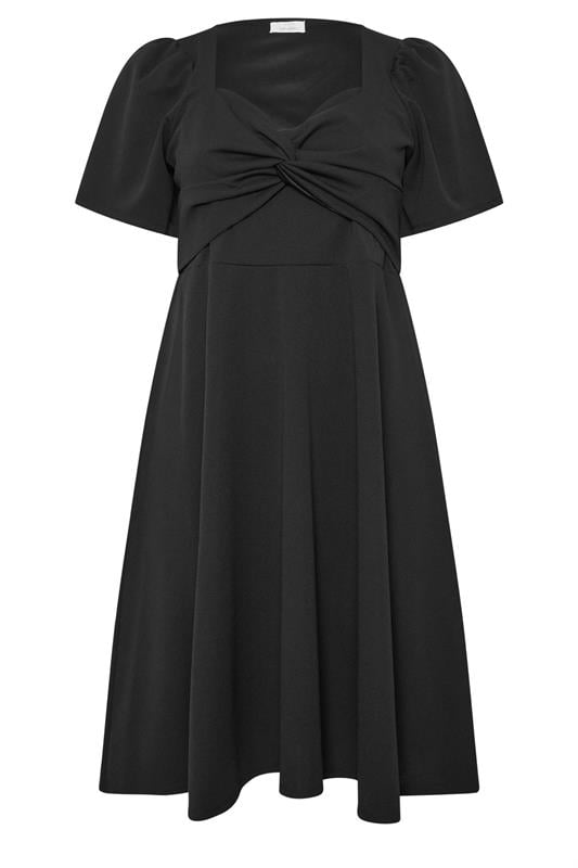 YOURS LONDON Plus Size Black Knot Detail Skater Dress | Yours Clothing 5