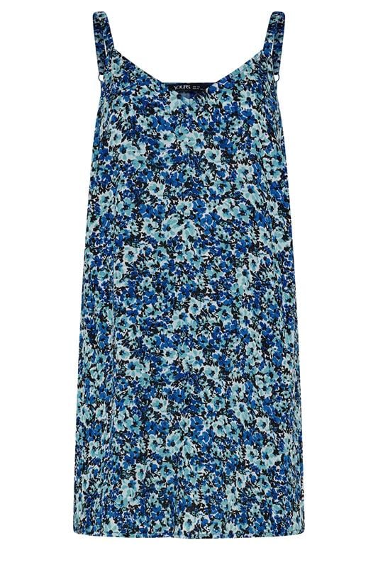 YOURS Plus Size Blue Floral Vest Top | Yours Clothing 5