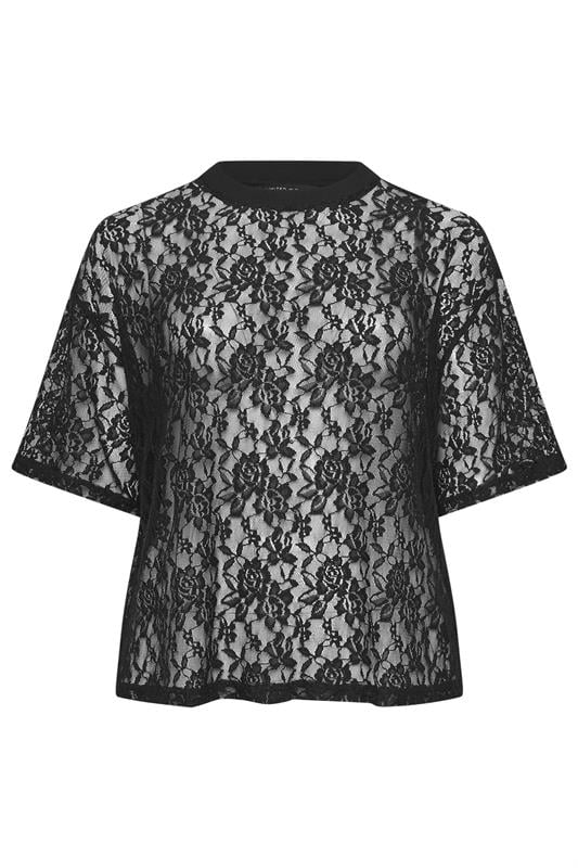 LIMITED COLLECTION Plus Size Black Lace T-Shirt | Yours Clothing 5