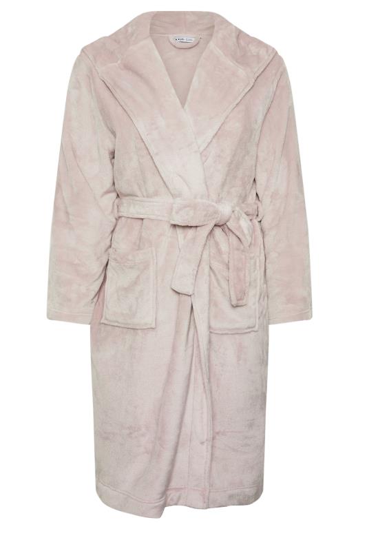 YOURS Plus Size Pink Hooded Dressing Gown | Yours Clothing 5