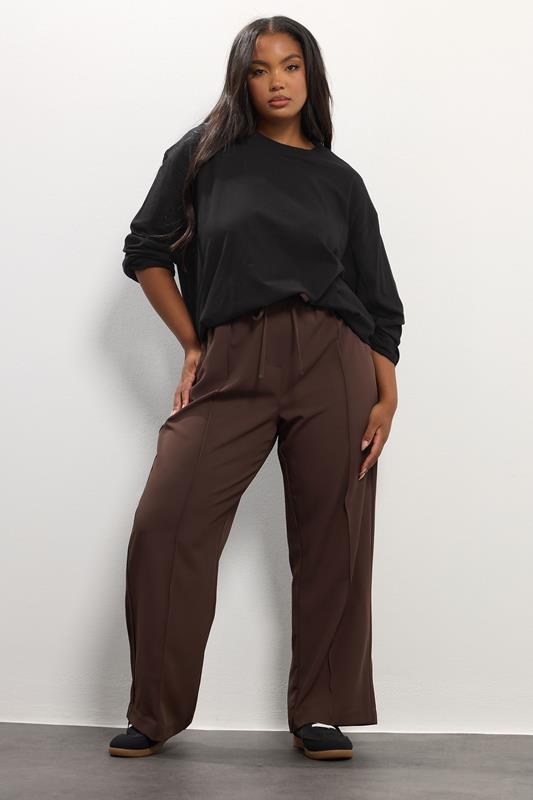 YOURS Plus Size Black Seam Detail Skater Top | Yours Clothing 1