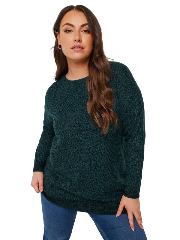 YOURS Plus Size Essential Dark Green Knitted Jumper | Yours Clothing 6