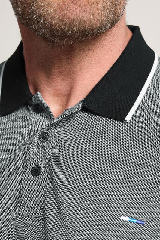 BadRhino Big & Tall Grey & Black Tipped Polo Shirt | BadRhino 4