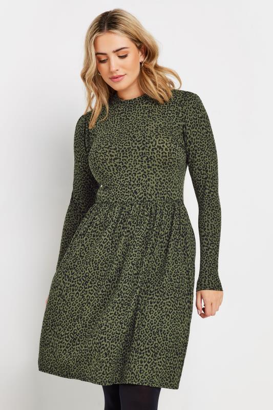 M&Co Khaki Green Animal Print Smock Dress | M&Co 2