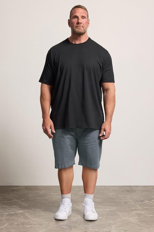 D555 Big & Tall Grey Stretch Shorts | BadRhino 1