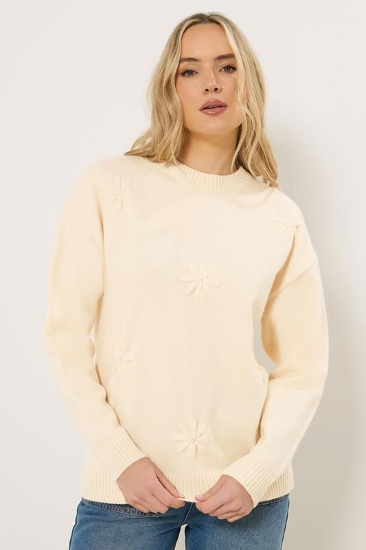  LTS Tall Ivory White Floral Embroidered Jumper