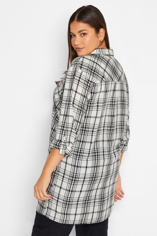 Tall Women's LTS White Check Overhead Shirt | Long Tall Sally 3