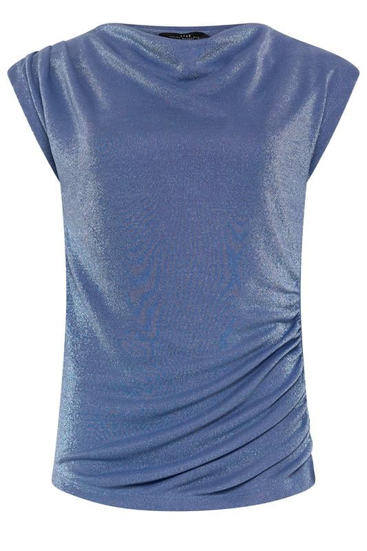 STAR Blue Shimmer Draped Top | StarByJM 5