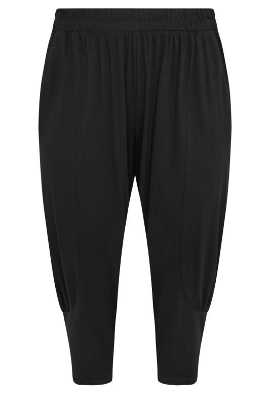 YOURS Plus Size Black Ruched Harem Trousers | Yours Clothing 5