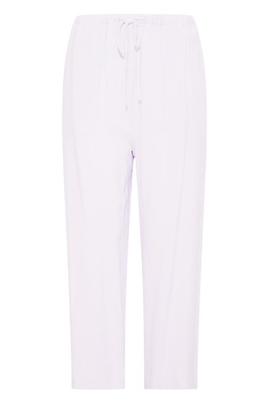 LTS Tall Women's Lilac Purple Linen Cropped Trousers | Long Tall Sally  4