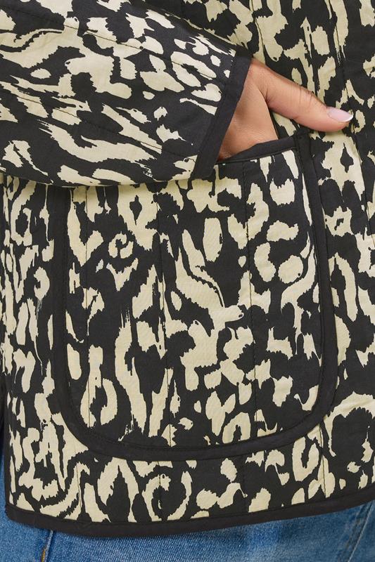 LTS Tall Black Abstract Cotton Quilted Jacket | Long Tall Sally 4