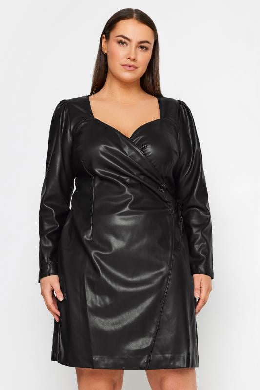 Leather dress plus size uk hotsell