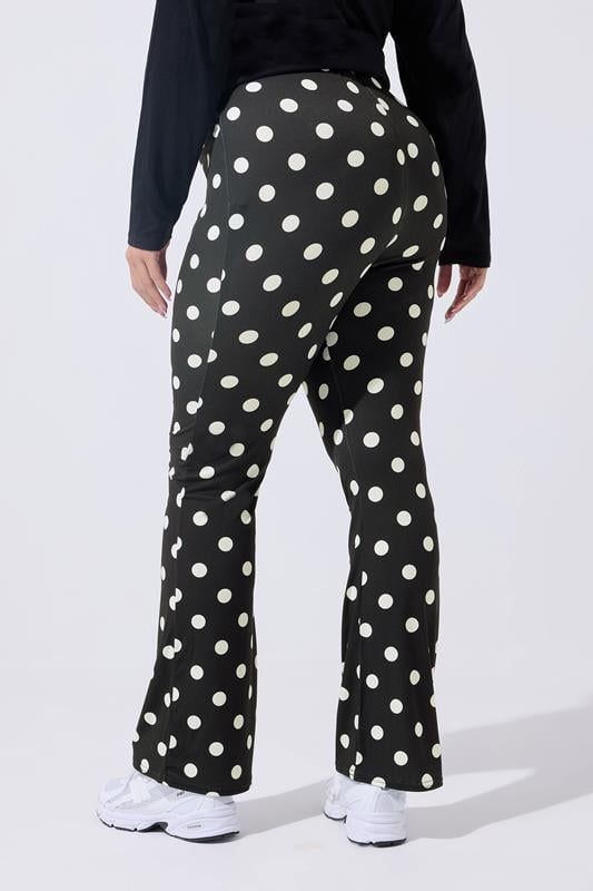 LIMITED COLLECTION Plus Size Black Polka Dot Flared Trousers | Yours Clothing 4