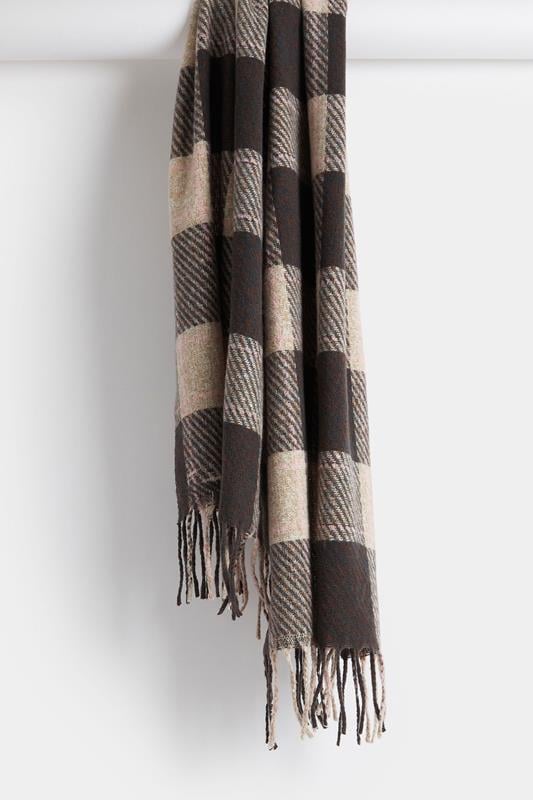 Chocolate Brown Checked Scarf