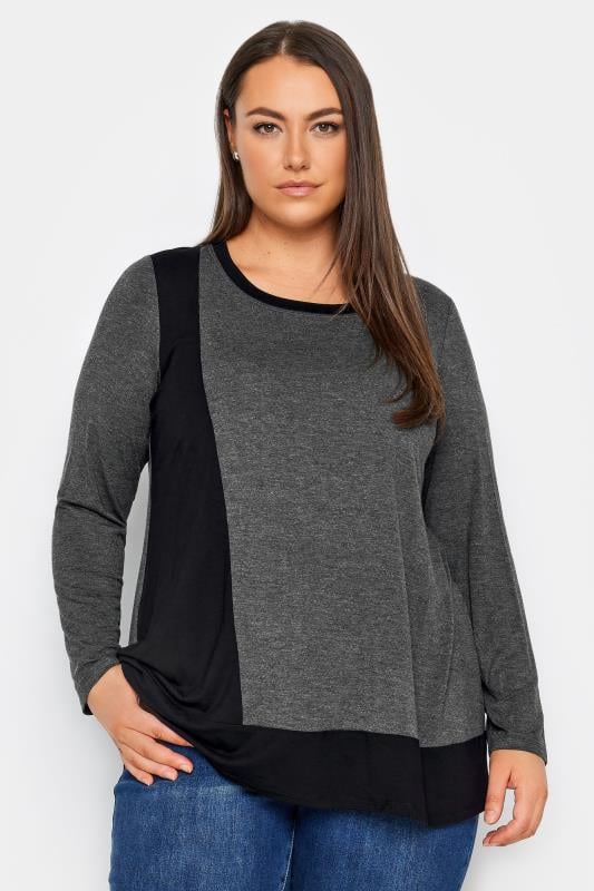 Evans Black Mia Spliced Plain Top 1