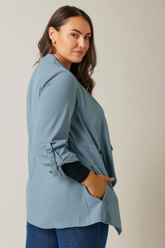 EVANS Plus Size Blue Waterfall Jacket | Evans  3