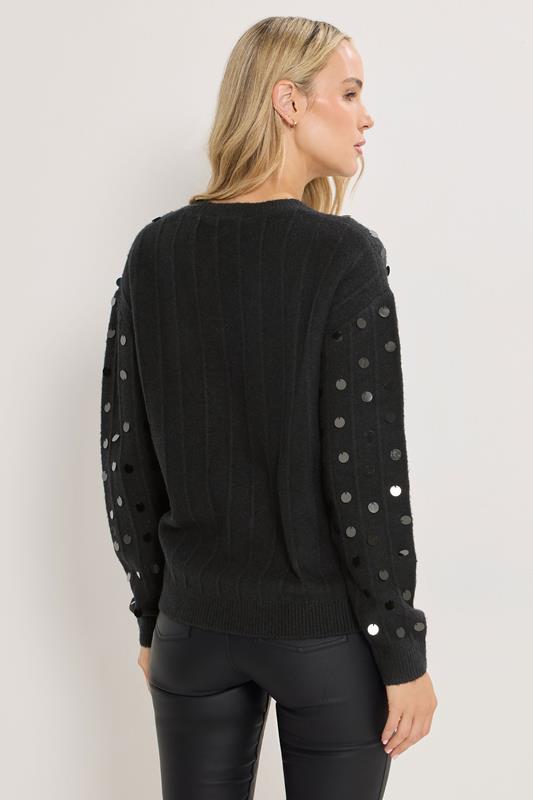 LTS Tall Black Disco Sequin Jumper | Long Tall Sally 2