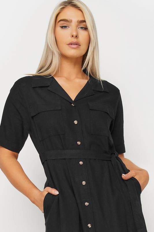 M&Co Black Linen Short Sleeve Shirt Dress | M&Co 4