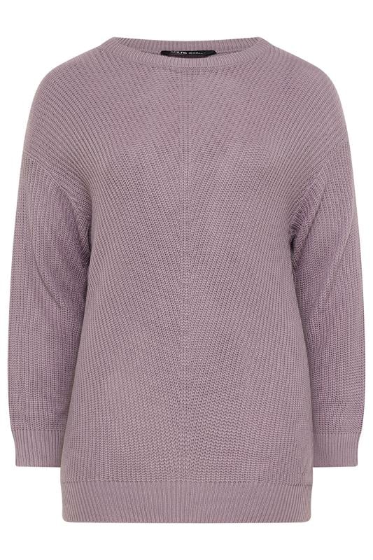 YOURS Plus Size Light Purple Essential Knitted Jumper | Yours Clothing 5