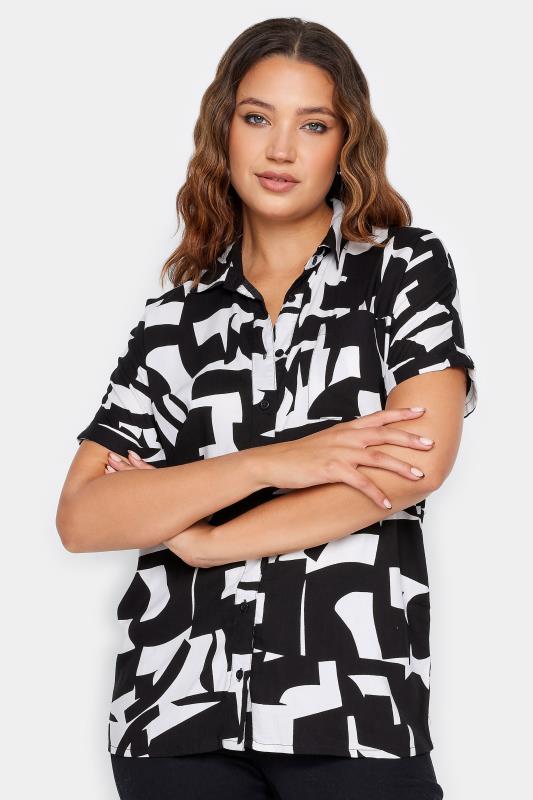 LTS Tall Black Abstract Print Shirt | Long Tall Sally 1