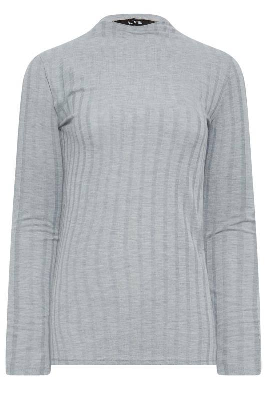 LTS Tall Women's Grey Ribbed High Neck Top | Long Tall Sally 5