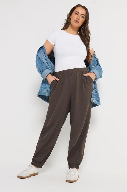  YOURS Curve Chocolate Brown Balloon Trousers
