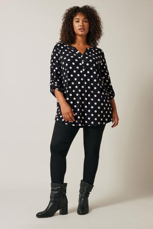 Evans Black Polka Dot Jersey Shirt 2