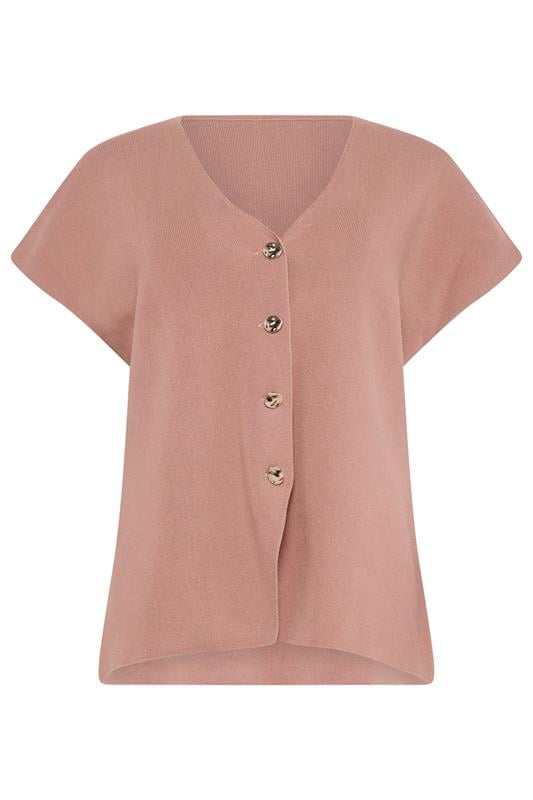 LTS Tall Women's Light Pink Button Knitted Cardigan | Long Tall Sally 5