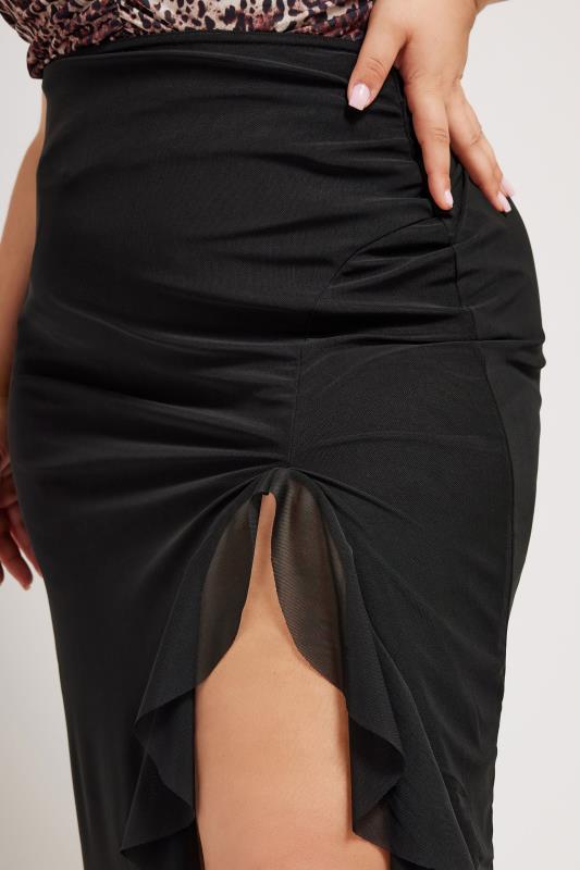 YOURS LONDON Plus Size Black Ruffle Maxi Skirt | Yours Clothing 4