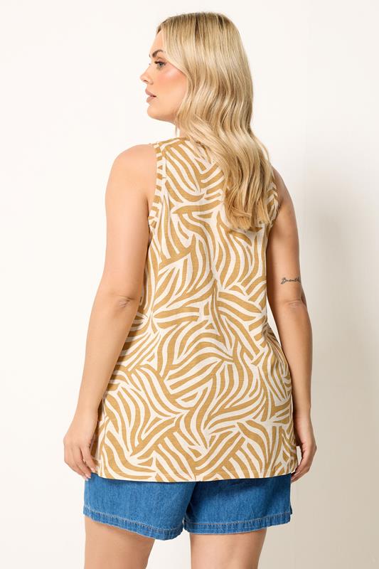 YOURS Plus Size Gold Zebra Vest Top | Yours Clothing 2