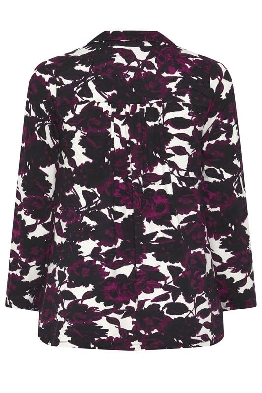 EVANS Plus Size Purple Blurred Floral Blouse | Evans 6