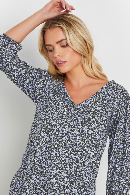 M&Co Petite Blue Ditsy Floral Print Top | M&Co 4