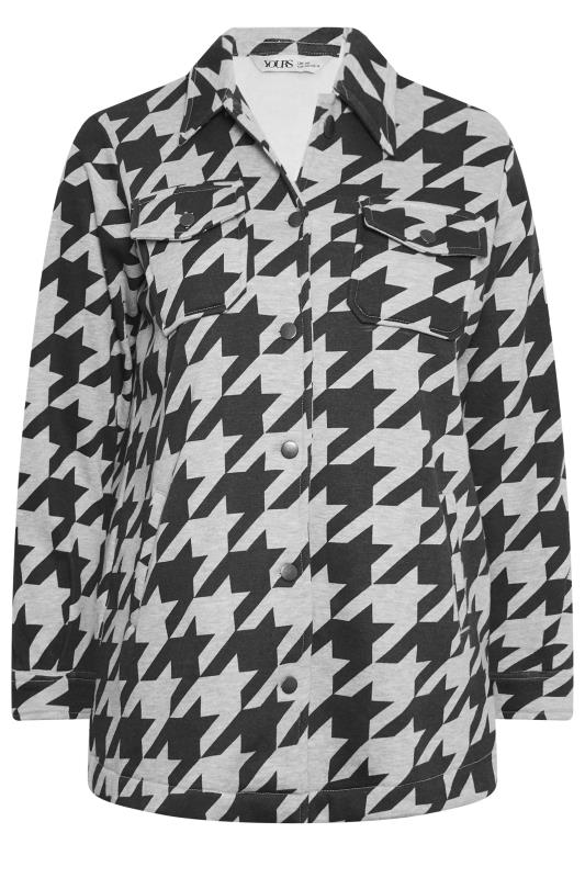 YOURS Plus Size Grey Dogtooth Check Shacket | Yours Clothing 6